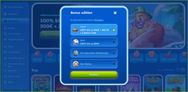 Willkommensbonus für neue Spieler bei Spinfest Casino